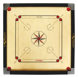 Premium Full Size 1.5" Border Carrom Board with STRICKER & Accessories