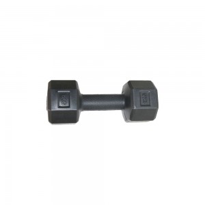 PVC Dumbbell 2 Kg Premium Hexa Shape Dumbell (Black) -Pair of 2